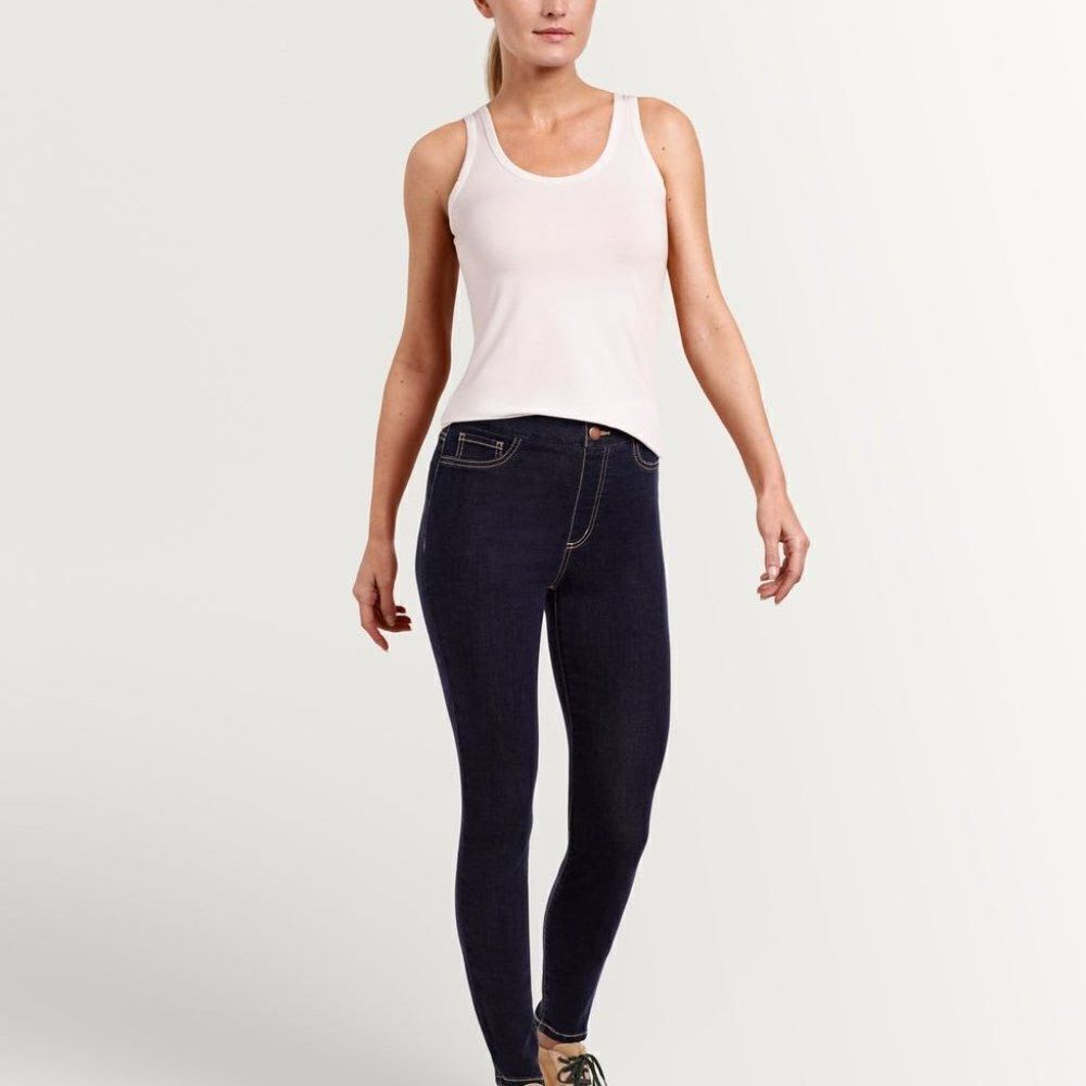 Reitmans Jeans Women's Size 3X Pull on Stretch Dark Blue Denim Leggings NWT